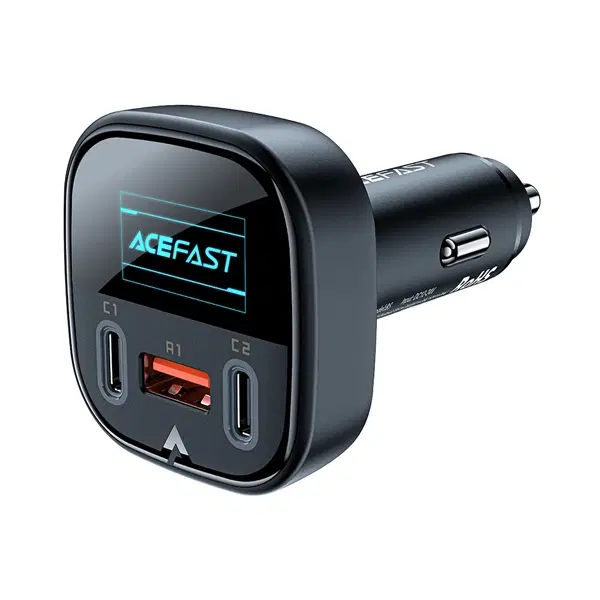 Acefast B5 101W (2C+A) metal car charger with OLED smart display , 