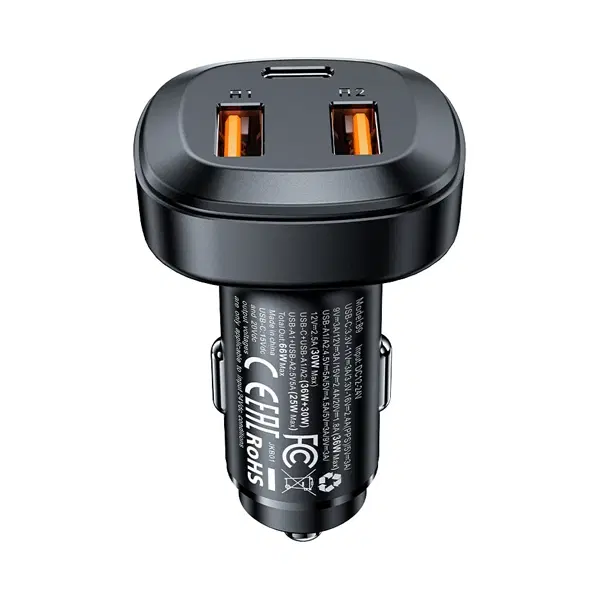 Acefast B9 66W(2USB-A+USB-C) three port metal car charger ,  - Hover