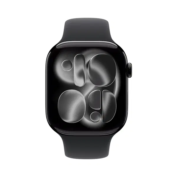 Apple Watch Series 11 GPS 46mm Jet Black Aluminium Case with Black Sport Band S/M - MEUW4 , Black