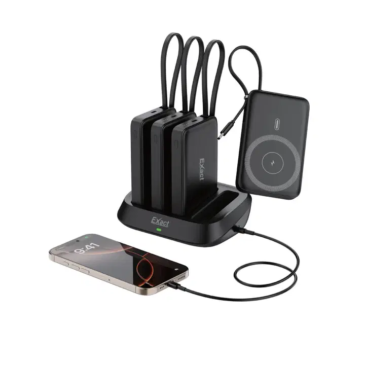 Exact Power Bank Docking Station – 4-Slot Multi Charging Base for Power Banks ,  - Hover