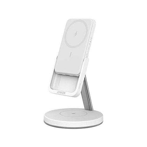Anker Maggo 2-In-1 Magnetic Battery Stand Bundle UK Charger B25A7221 ,