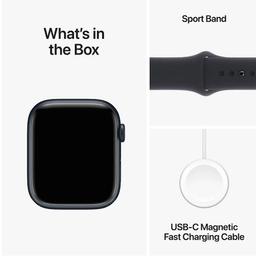 Apple Watch Series 9 GPS 41 mm (M/L) Midnight Aluminum Case with Midnight Sport Band , Midnight Aluminium