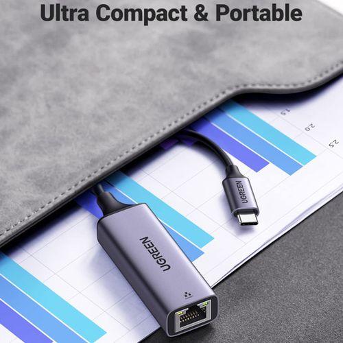 Ugreen USB Type-C to 10/100/1000 Mbps Ethernet Adapter - Black ,