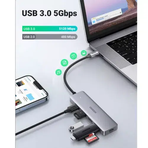 UGREEN USB C Hub, 4 Ports USB C Adapter Type C Hub to USB 3.0 Extention Compatible for Steam Deck, ,