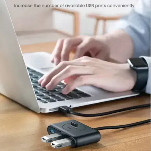 Ugreen 4-in-1 USB 3.0 Data Hub 1 meter cable (Black) ,