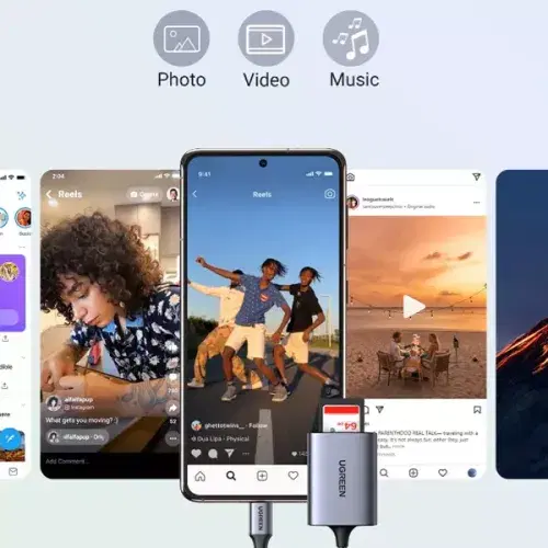 UGREEN USB-C 3.1 100MB/s SD/TF Card Reader ,