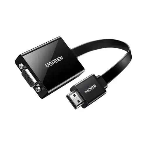 Ugreem HDMI To VGA+3.5mm Audio With Power Port Converter (Black) ,