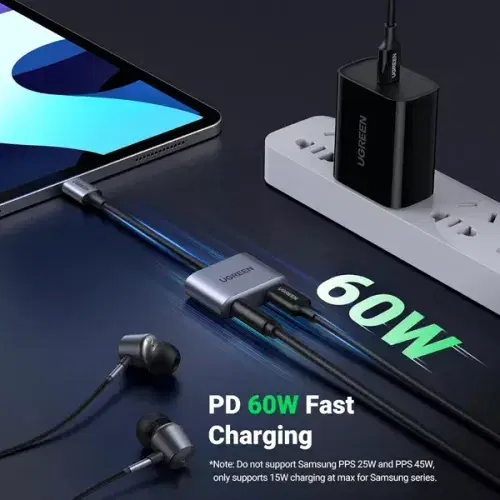 UGREEN 2 Ports USB-C Hub + 3.5mm Audio ,
