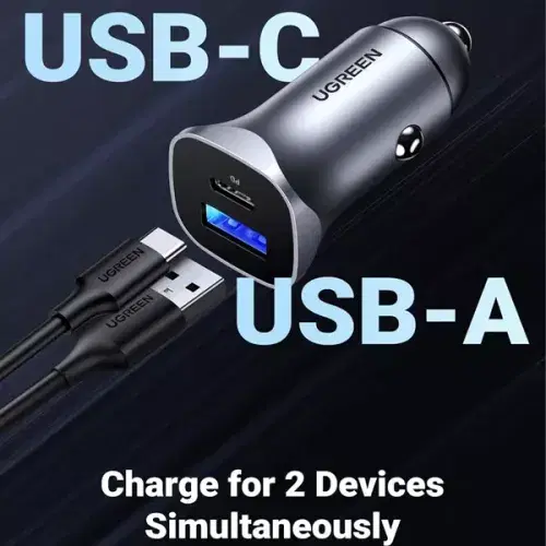 Ugreen USB C PD 20W & QC 18W Fast Car Charger Adapter ,