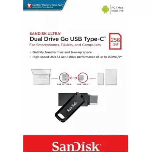 SanDisk  Ultra Dual Drive Go USB Type-C Flash Drive , 256GB