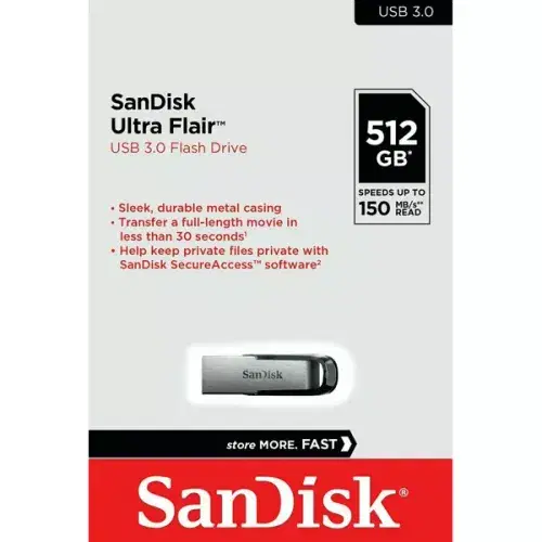 SanDisk  Ultra Flair USB 3.0 Flash Drive , 512GB