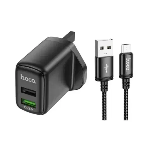 Hoco DC30 Dual port QC3.0  charger(UK) ,