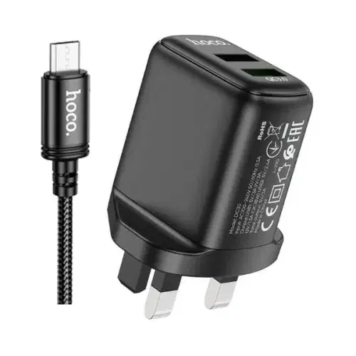 Hoco DC30 Dual port QC3.0  charger(UK) ,