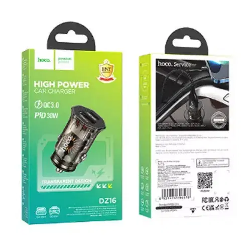 Hoco DZ16 Apex PD30W+QC3.0  dual-port car charger set(iP) ,