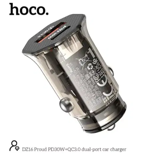 Hoco DZ16 Apex PD30W+QC3.0  dual-port car charger set(iP) ,