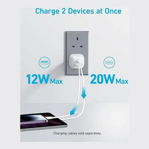 Anker 323 Mobile Charger  33W | PD  Anker 310 USB-C to Lightning Cable (3ft) Included B2331K21 ,