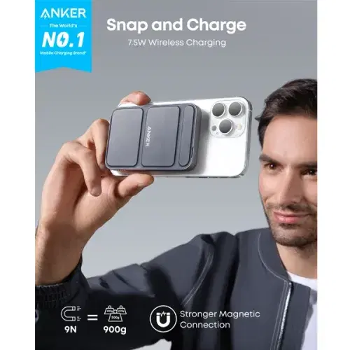 Anker 622 MagGo 5000mah Power Bank  USB-C And Magnetic Charging  7.5W  Foldable Stand  A1614H13 ,