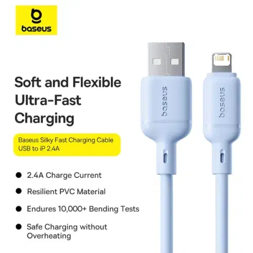 Baseus Cable For Iphone Silky Series Fast Charging Cable USB to Lightning 2.4A 2m ,