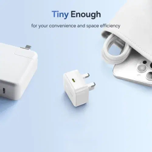 Baseus Palm 30W PD Type-C Fast Charging Wall Charger - UK Plug with Ultra Fast Charging Type-C to Type-C Data Cable 1M ,