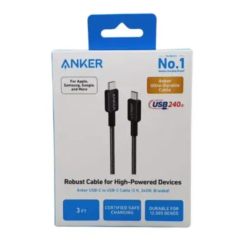 Anker Zolo USB-C to USB-C Braided Cable  240W | 3.3 ft (1m)  Fast Charging  A8060H11 ,