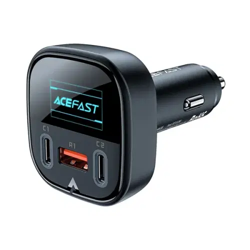 Acefast B5 101W (2C+A) metal car charger with OLED smart display ,