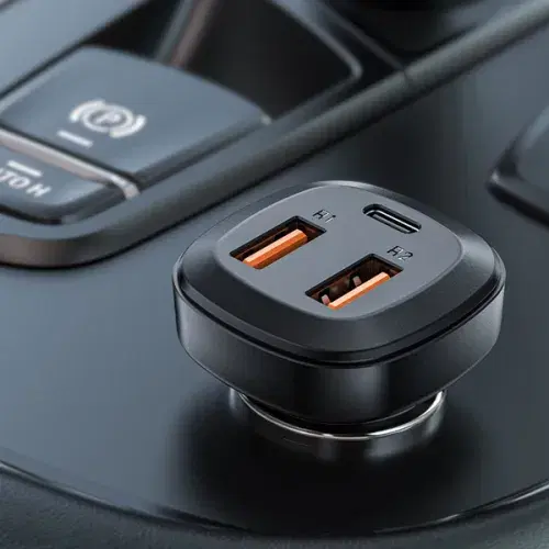 Acefast B9 66W(2USB-A+USB-C) three port metal car charger ,