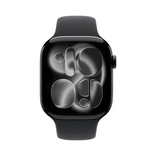 Apple Watch Series 11 GPS 46mm Jet Black Aluminium Case with Black Sport Band S/M - MEUW4 , Black