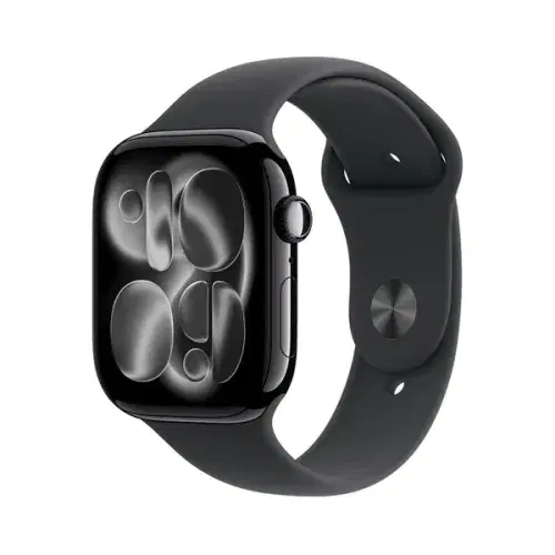 Apple Watch Series 11 GPS 46mm Jet Black Aluminium Case with Black Sport Band S/M - MEUW4 , Black