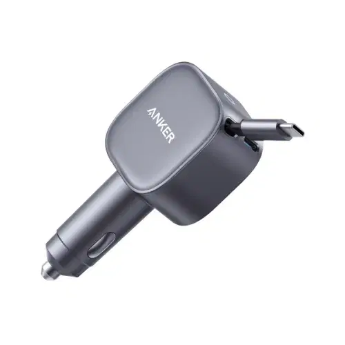 Anker Nano Car Charger with Built-in Retractable USB-C Cable A2838HA1 , Gray